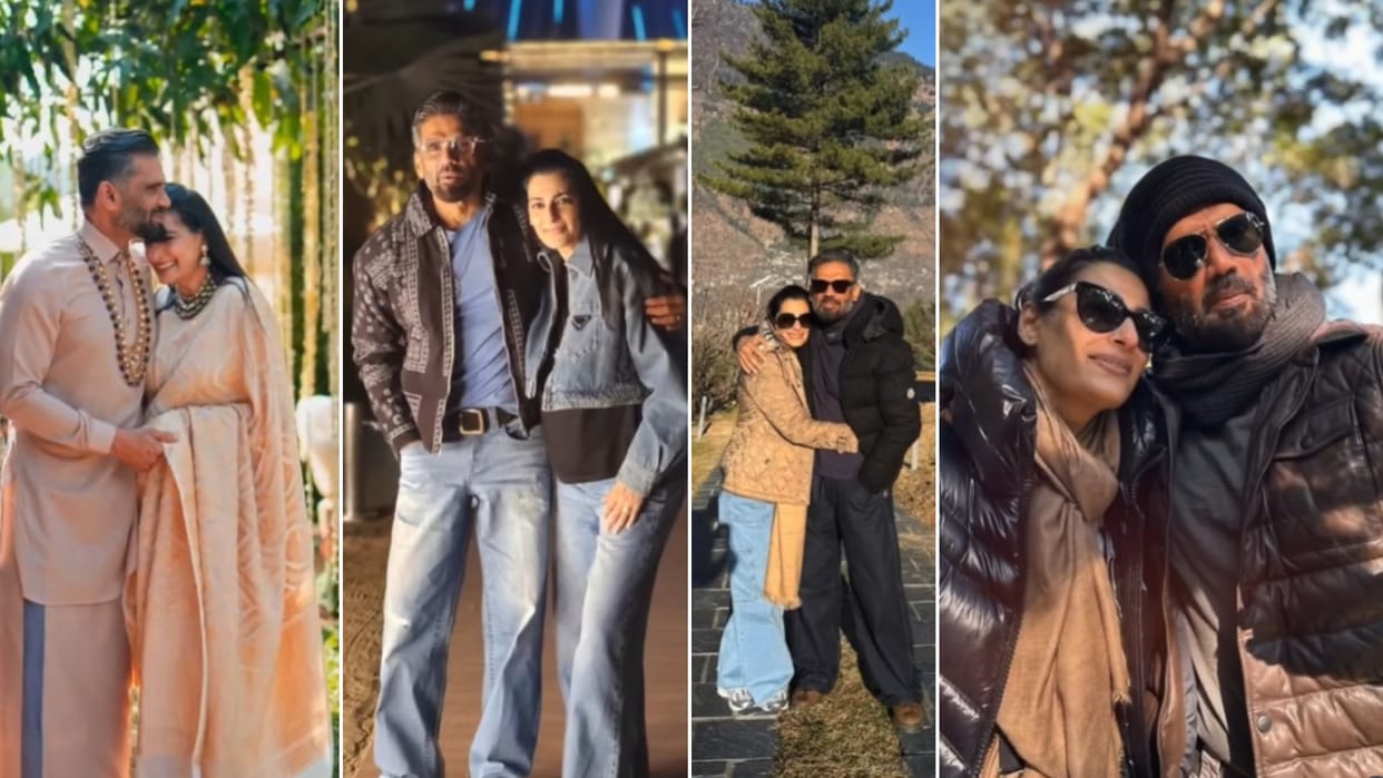 Suniel Shetty wishes wife Mana 60th birthday share beautiful video and write emotional note No words just hugs