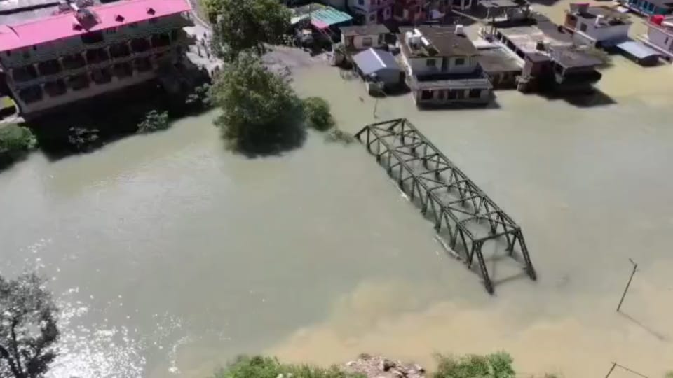 Uttarkashi bridge on Yamunotri highway submerged in lake, 12 villages cut off from communication