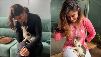 Rasha Thadani gave shelter to two Stray Dogs and a cat in house says we opened our hearts and home for them