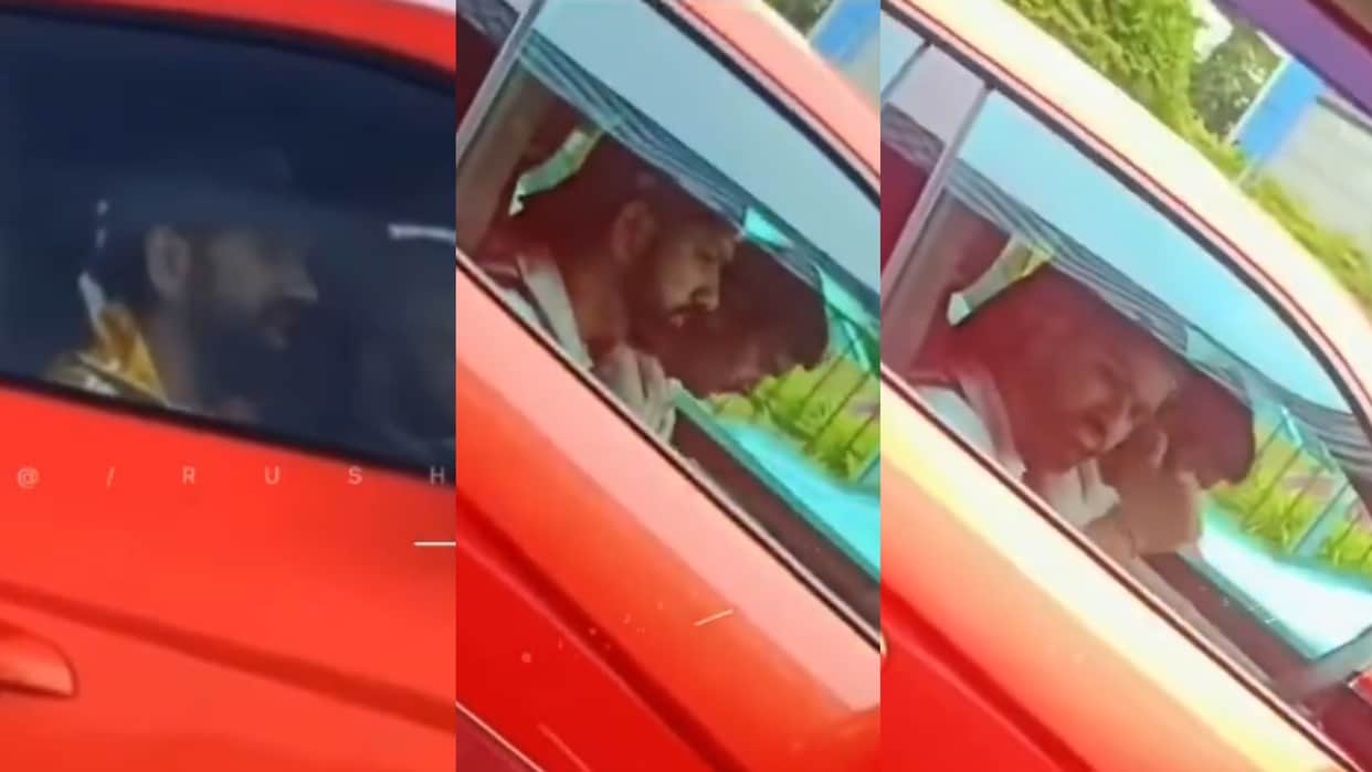 Rohit Sharma gets stuck in Mumbai traffic while driving car video goes viral on social media