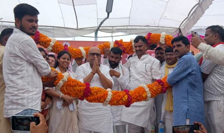 Samvidhan Bachao Sanvaad in Maholi in Sitapur.