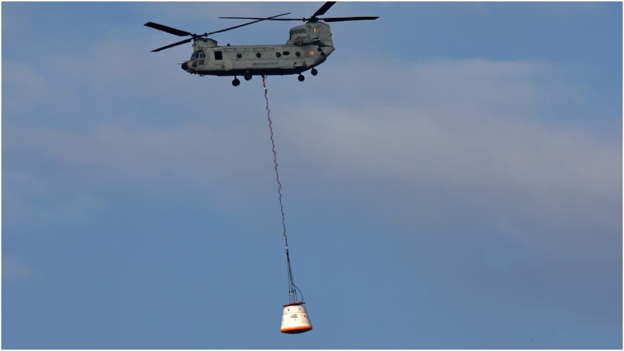 ISRO conducted the first successful air drop test for Gaganyaan mission, armed forces also helped