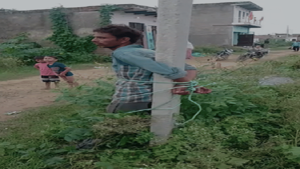 Mentally challenged youth beaten, tied to pole on suspicion of theft