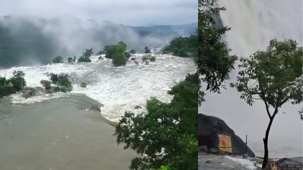 Heavy Rain in Jharkhand: Torrential rain causes flood in waterfalls, administration issues alert