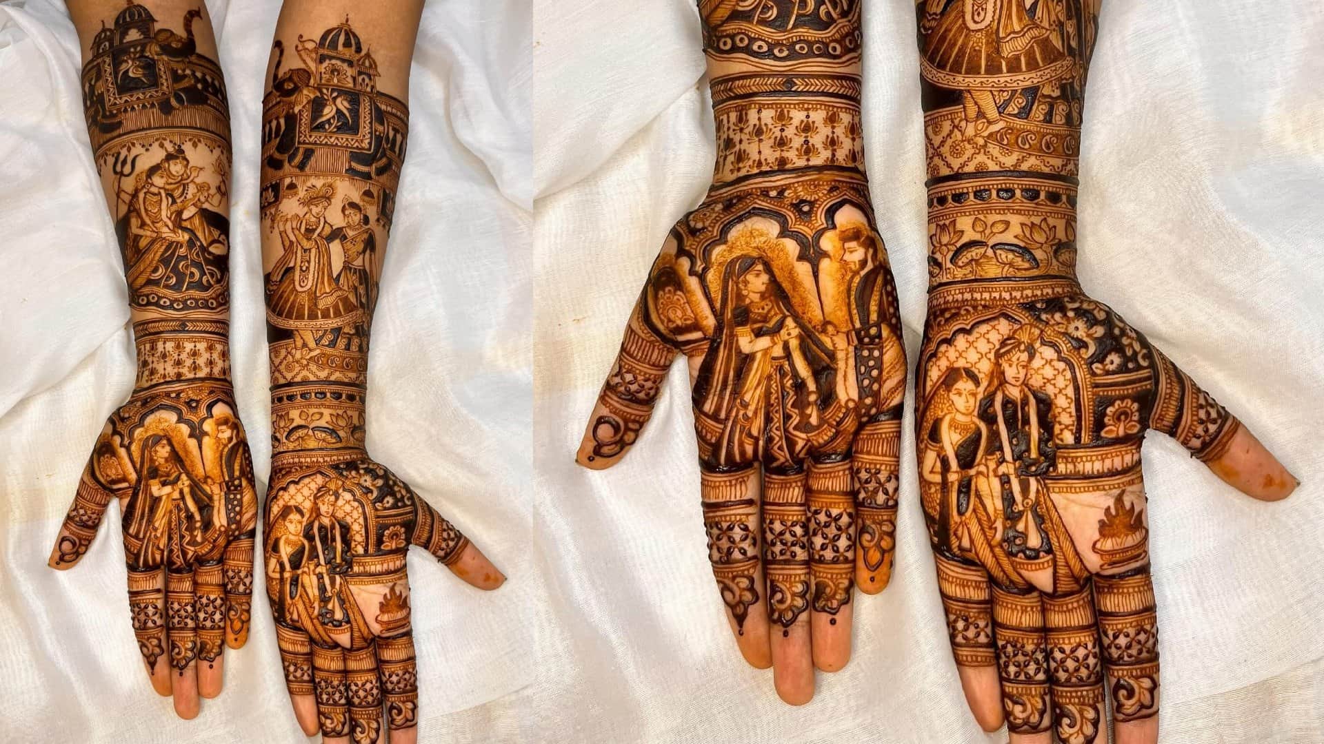 Hartalika Teej special shiv Parvati Mehndi Design images full hand mehndi for Hartalika Teej