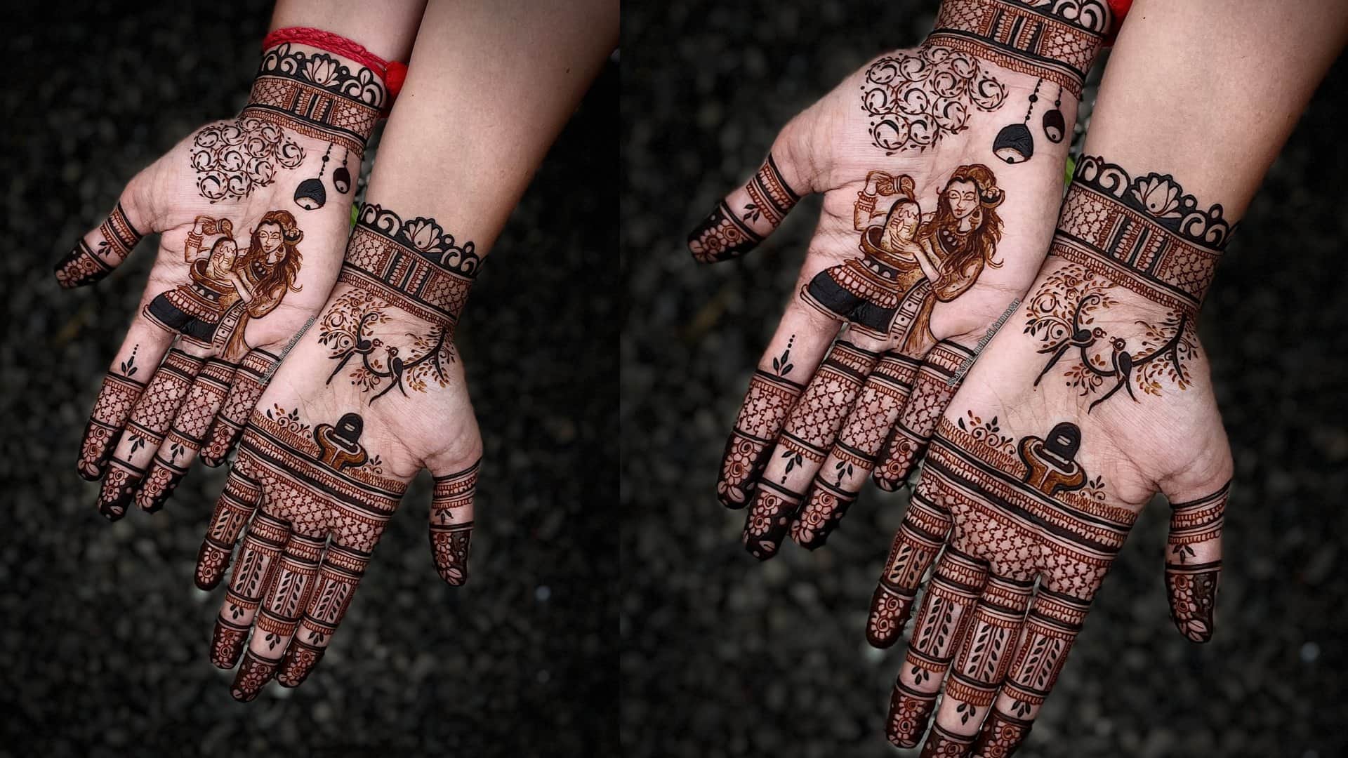 Hartalika Teej special shiv Parvati Mehndi Design images full hand mehndi for Hartalika Teej