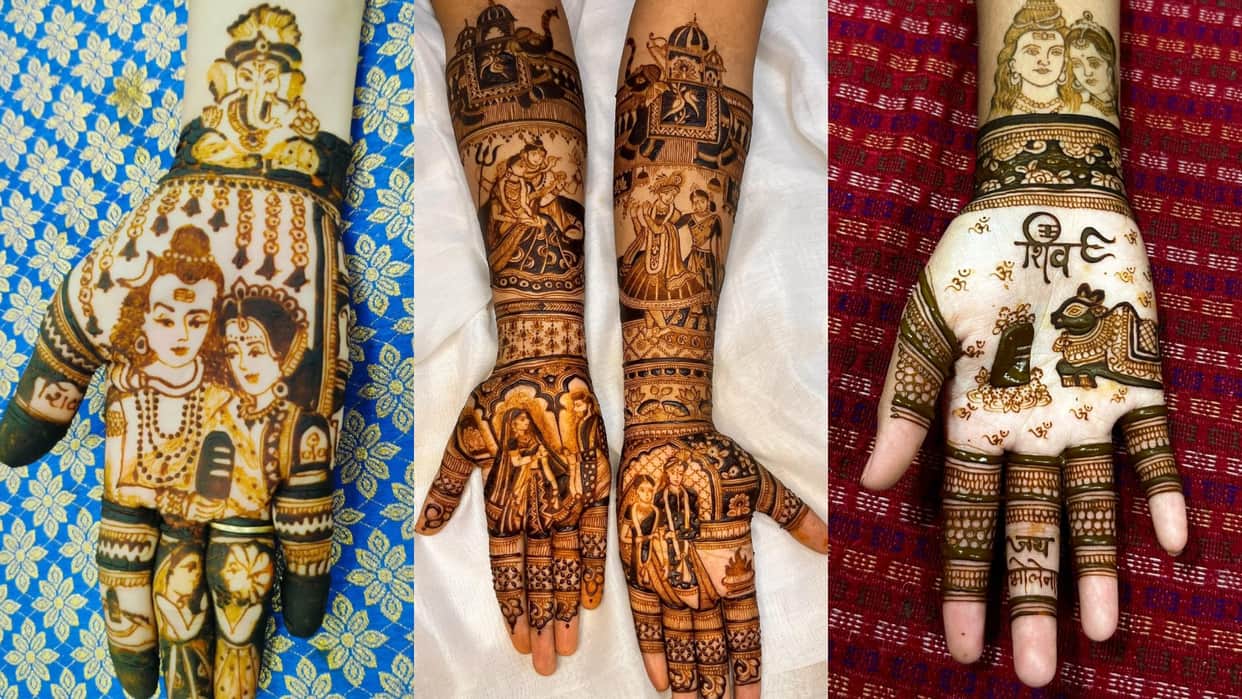 Hartalika Teej special shiv Parvati Mehndi Design images full hand mehndi for Hartalika Teej