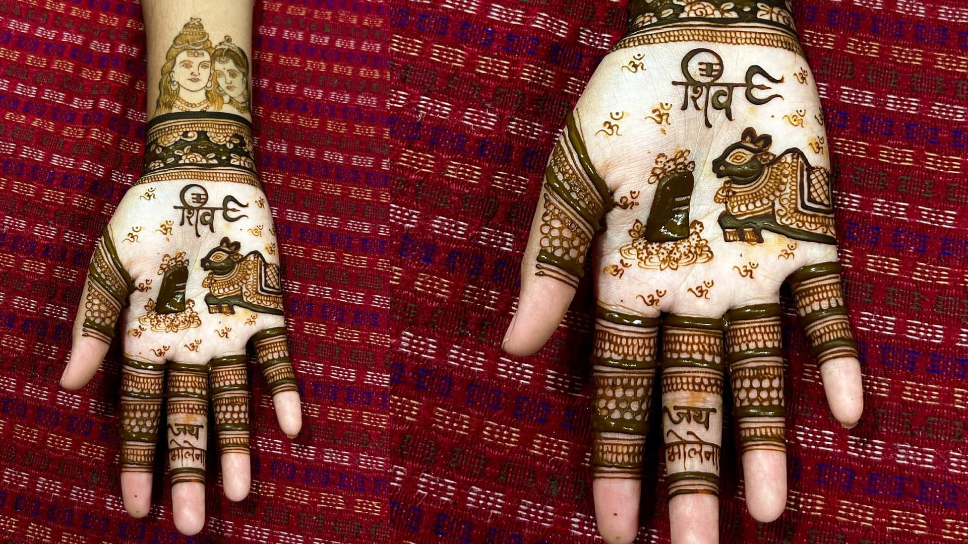 Hartalika Teej special shiv Parvati Mehndi Design images full hand mehndi for Hartalika Teej
