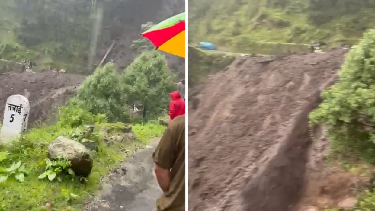 Cloudburst in Talai of Dalhousie Himachal Pradesh rain shelter and a building washed away heavy damage