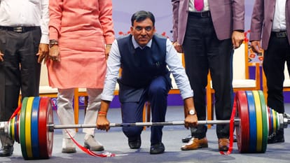 2025 राष्ट्रमंडल भारोत्तोलन चैपिंयनशिप के उद्घाटन समारोह में केंद्रीय खेल मंत्री मनसुख मंडाविया