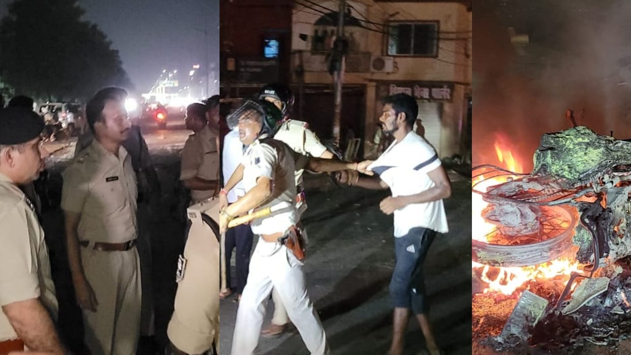 Bihar News: Protest on Atal Path in Patna: People angry over the death of double murder: Patna Police