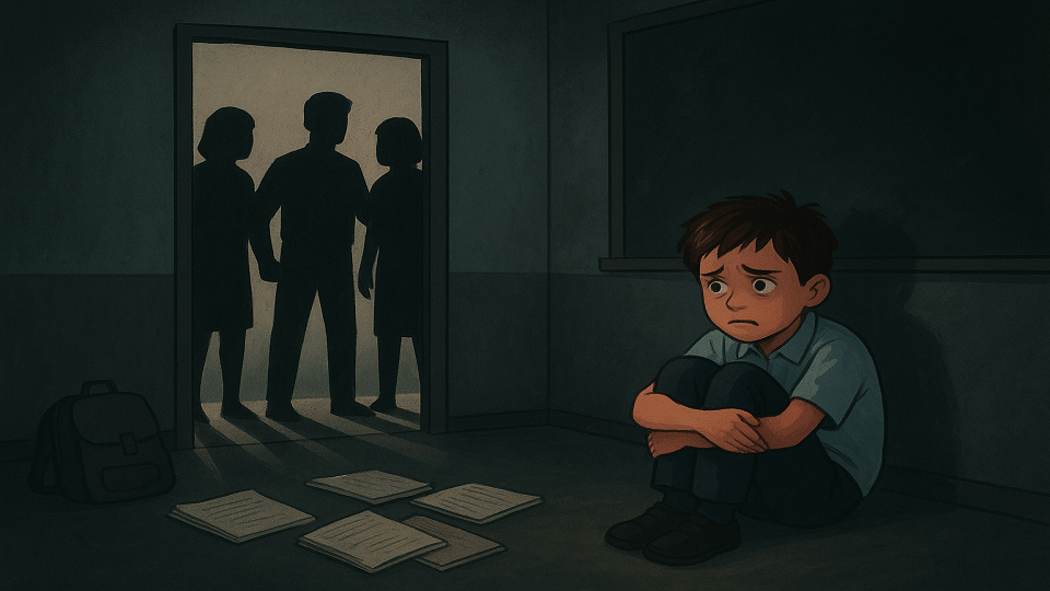 teacher locked sixth class student in a room and beat him victim father complained to police