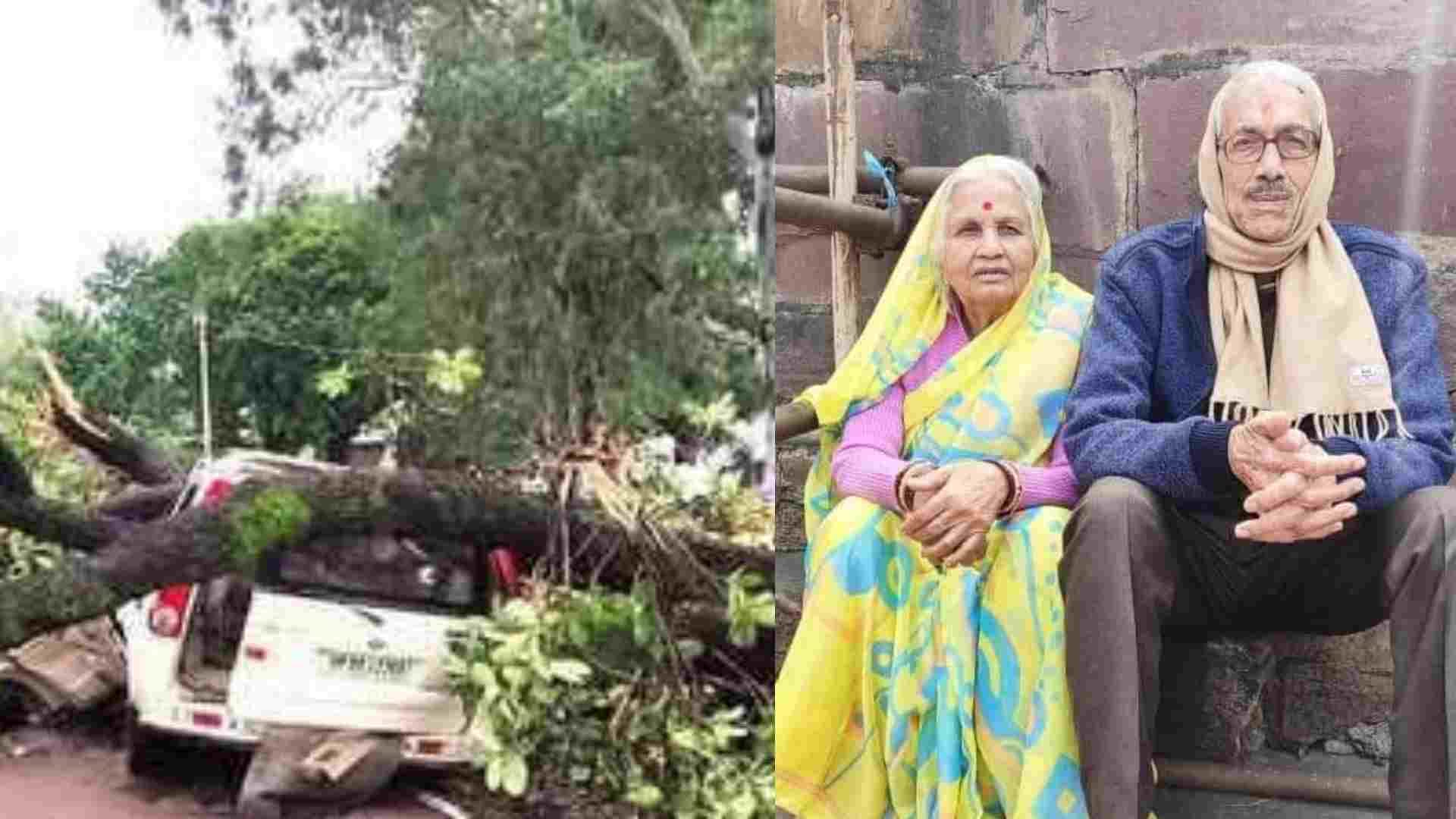 दुर्गा प्रसाद द्विवेदी और उनकी पत्नी मधु द्विवेदी।(फाइल फोटो)