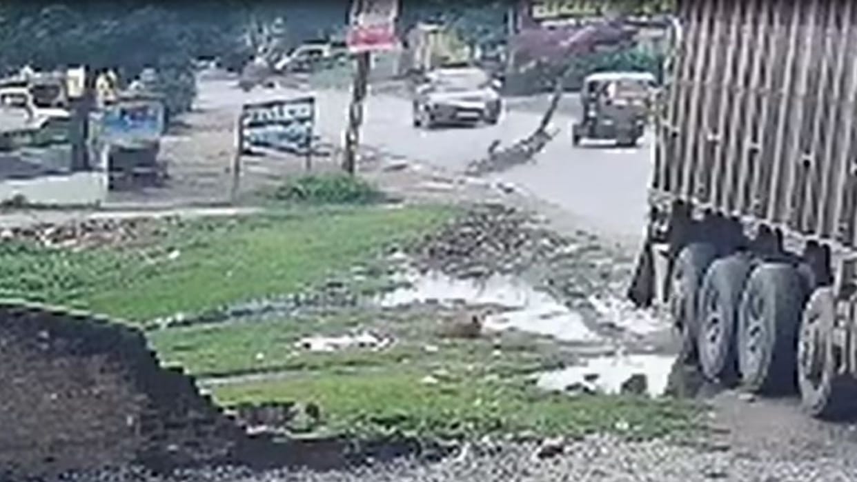 Road Accident peepal branch fell on passenger-filled auto five people including two women and driver injured