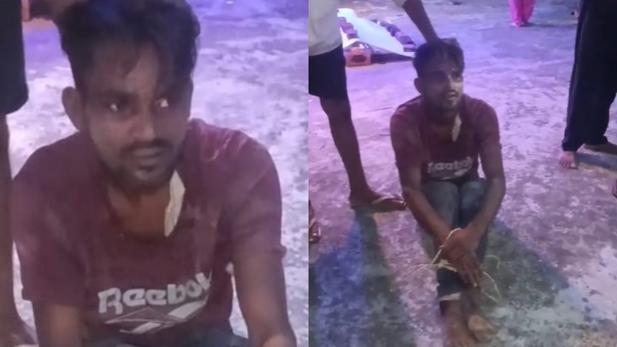 Three thieves entered the house through the roof villagers caught one accused in Budaun