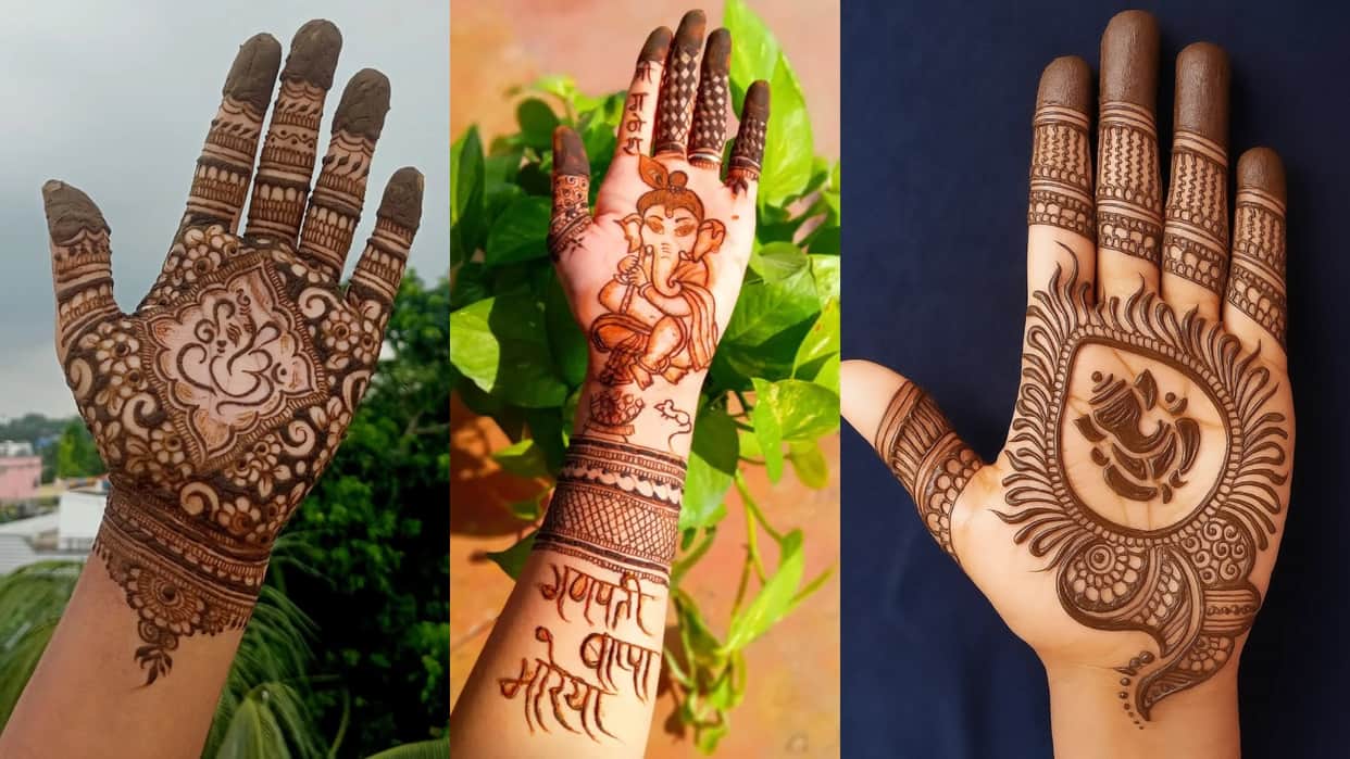 Ganesh Chaturthi Special Mehndi photos in HD Ganesh Chaturthi mehndi design