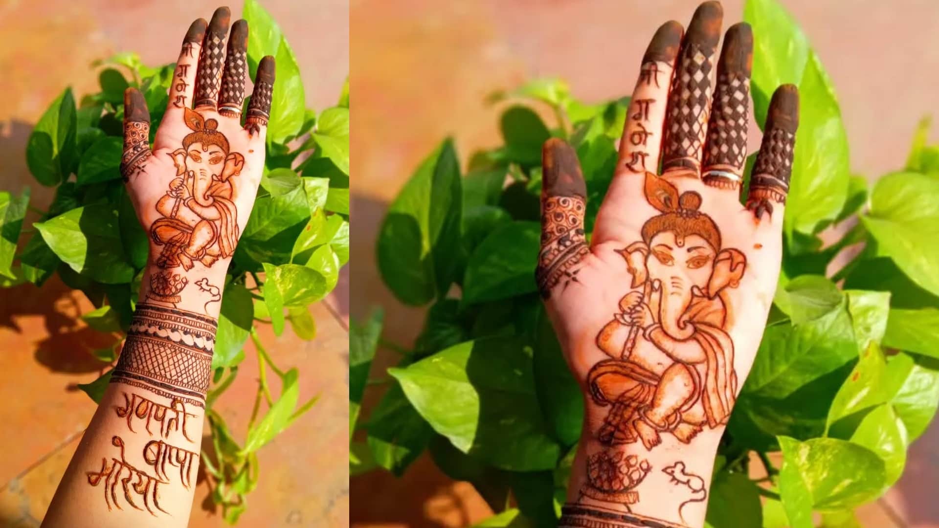 Ganesh Chaturthi Special Mehndi photos in HD Ganesh Chaturthi mehndi design
