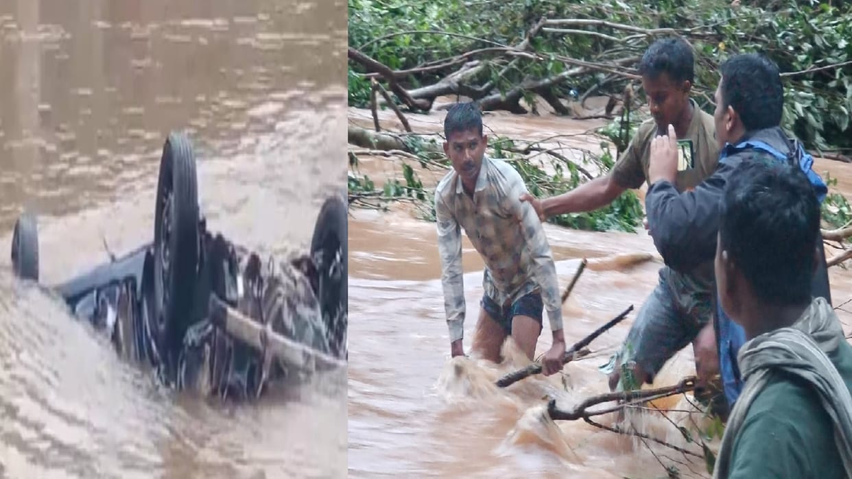 Road accident in Jagdalpur: Car washed away near Kanger Nala, four people died, jagdalpur accident news