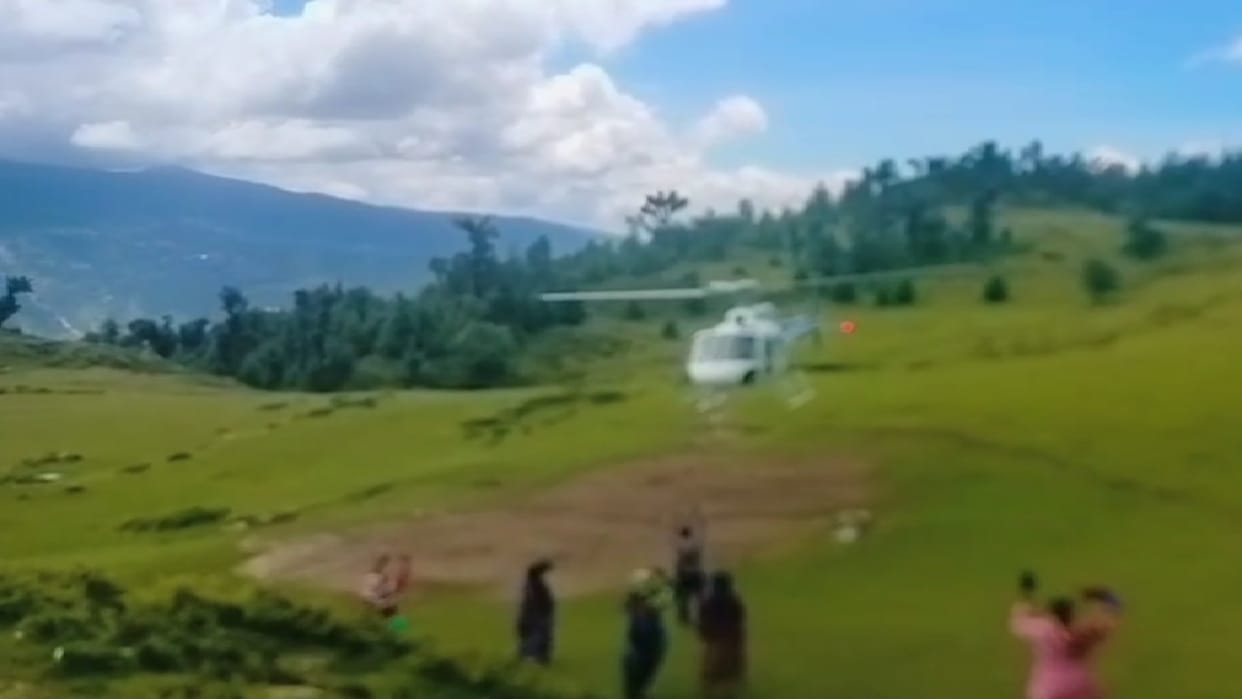 Pregnant woman rescued by helicopter from Ruisan village,