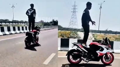 Hamirpur dangerous bike stunts by youths on expressway and highway police busy in investigation