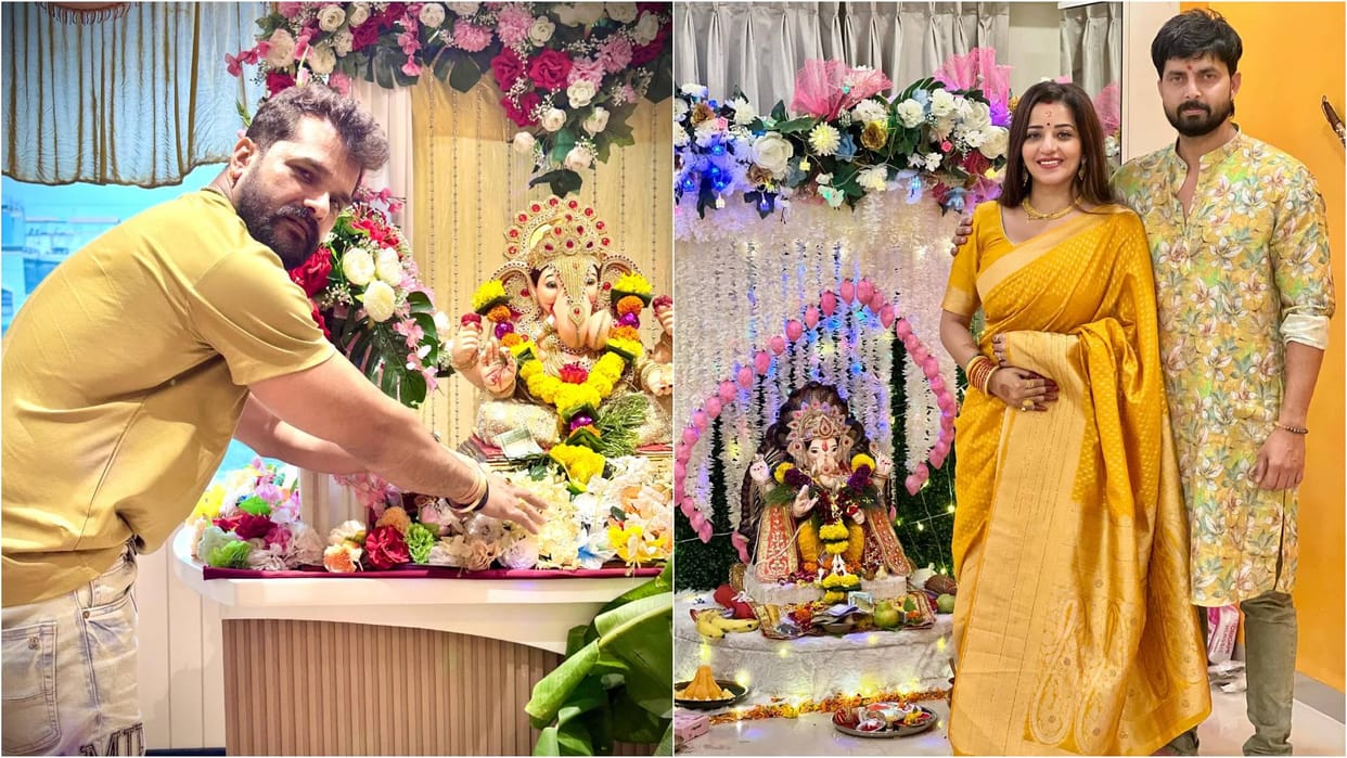Ganesh Chaturthi 2025: monalisa to Khesari Lal Yadav these bhojpuri Celebs welcoming Bappa to their home