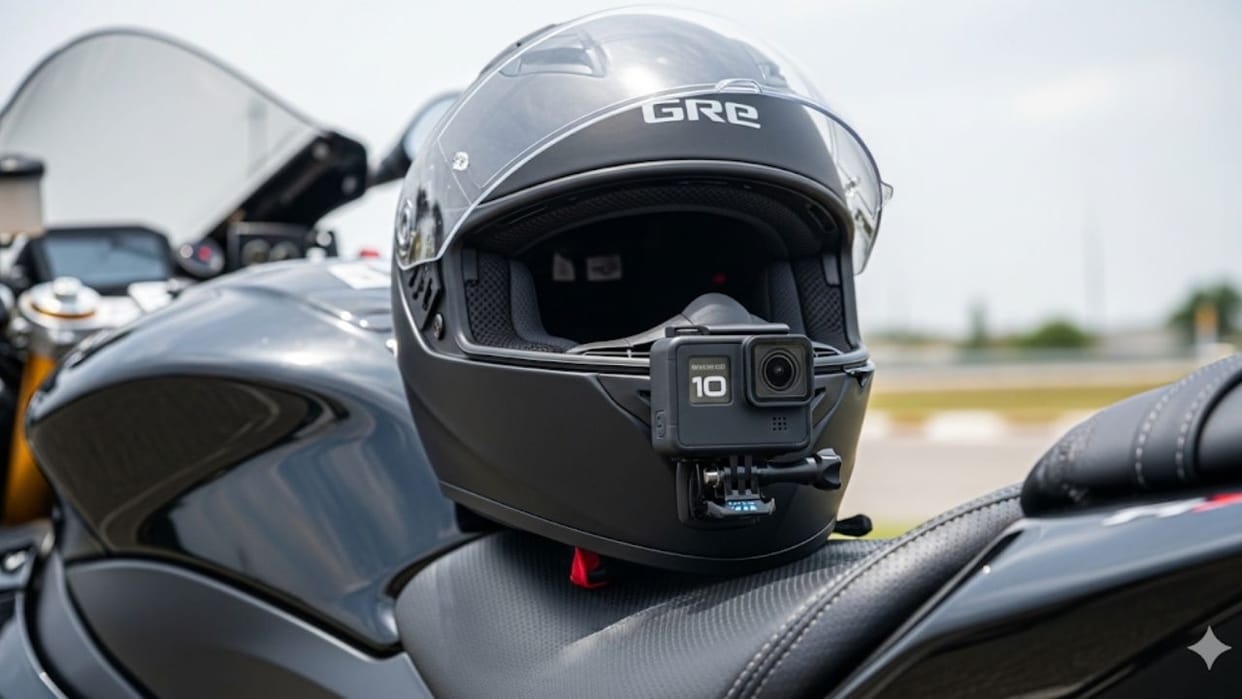 equipments required to start motovlog camera helmet mount microphone memory card