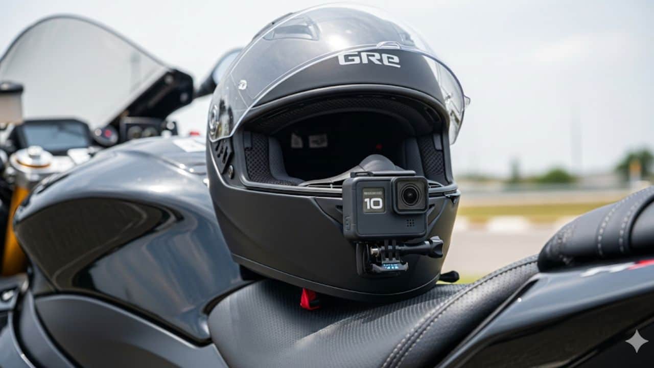 equipments required to start motovlog camera helmet mount microphone memory card