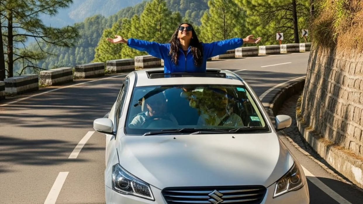 Coming out of the sunroof of a moving car will be costly Himachal Pradesh police will issue challan