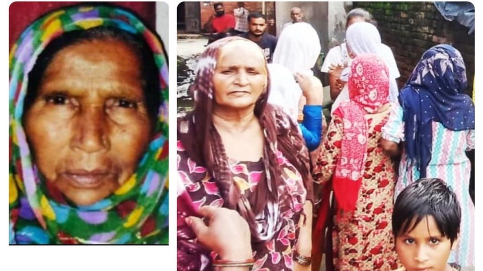 Saharanpur: An old woman who had gone to the fields to collect fodder was murdered by slitting her throat