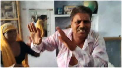 Dausa government school headmaster molested student women beat him with slippers