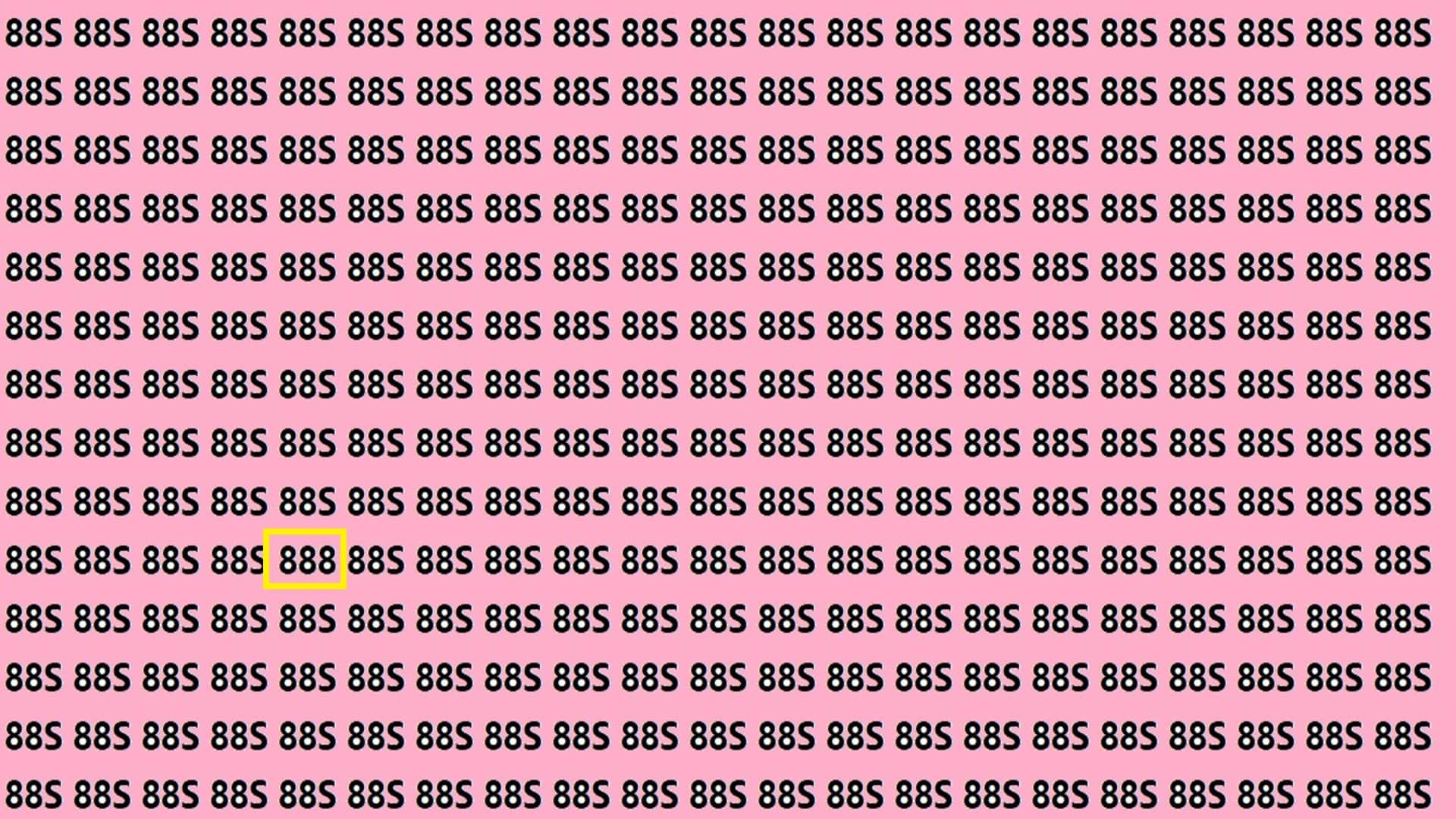Optical Illusion iq test brain teaser image Can You Spot 888 Within 15 Seconds?