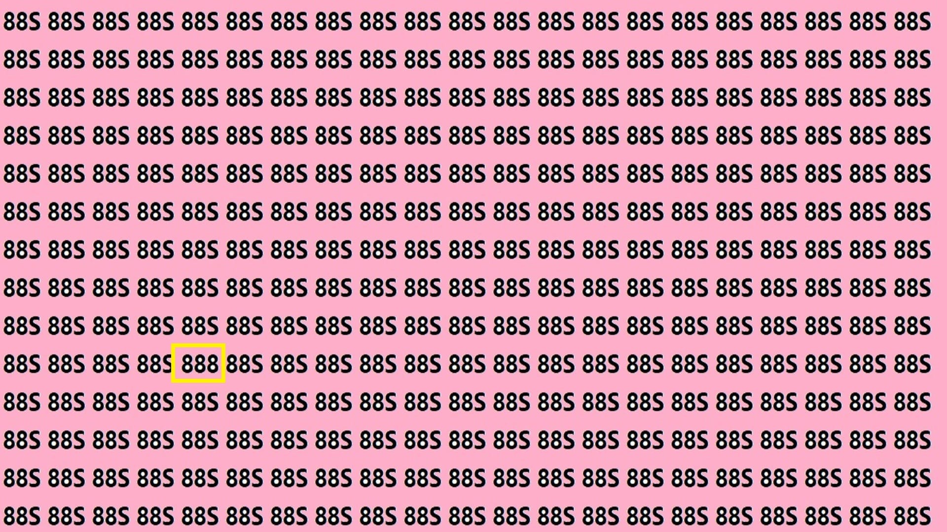 Optical Illusion iq test brain teaser image Can You Spot 888 Within 15 Seconds?