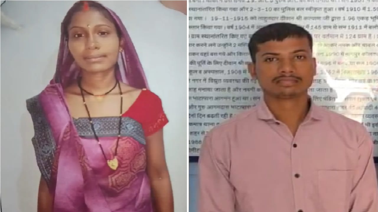 मृतका की फाइल फोटो और हत्यारोपी पति