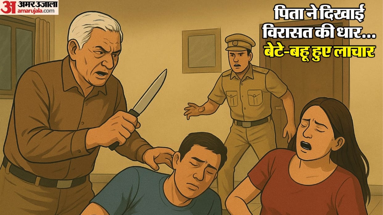 father stabs son and daughter-in-law in property dispute in delhi