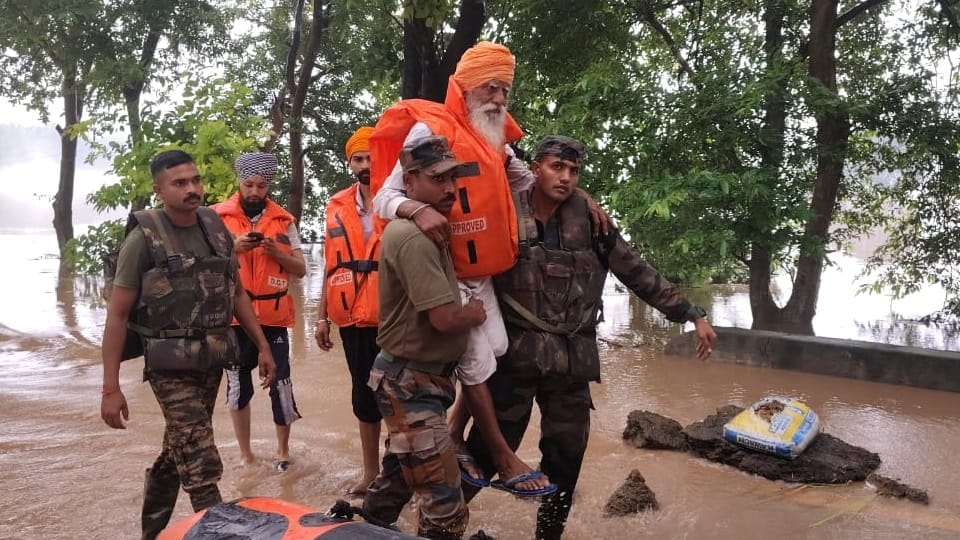 Flood in Amritsar Army on front