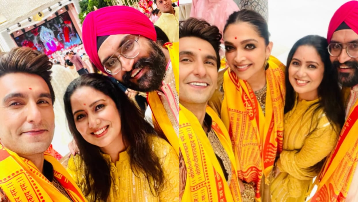 ranveer singh celebrates ganesh chaturthi with deepika padukone in a new look