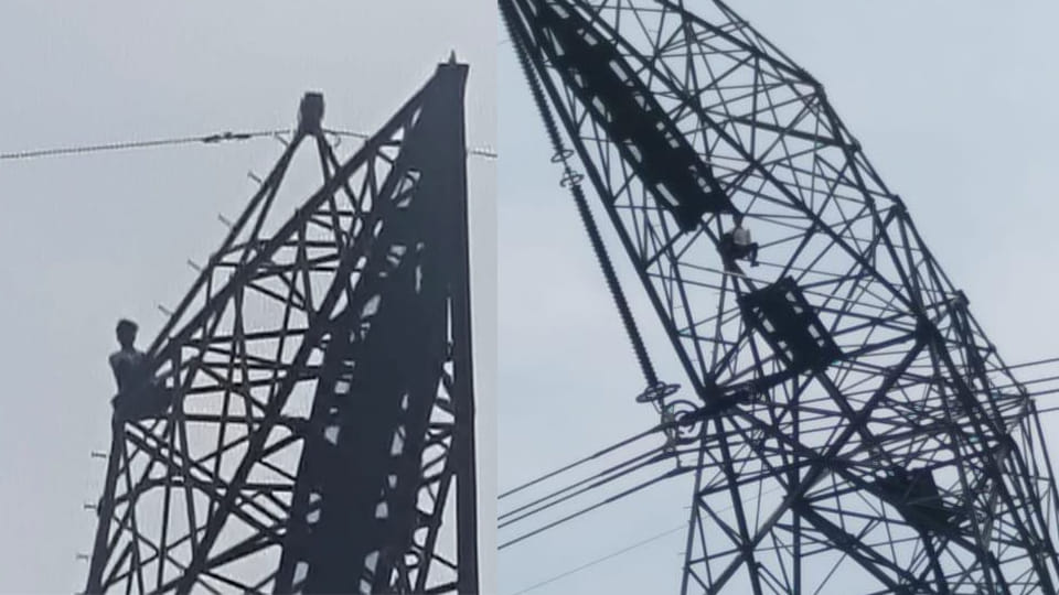 Kannauj: youth adamant on marrying his 17-year-old sister-in-law, climbed an electricity tower