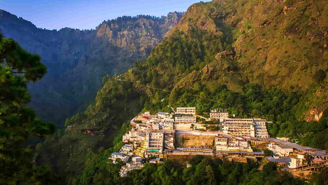 Katra witnesses sunny morning followed by rain snow capped Trikuta Mountains
