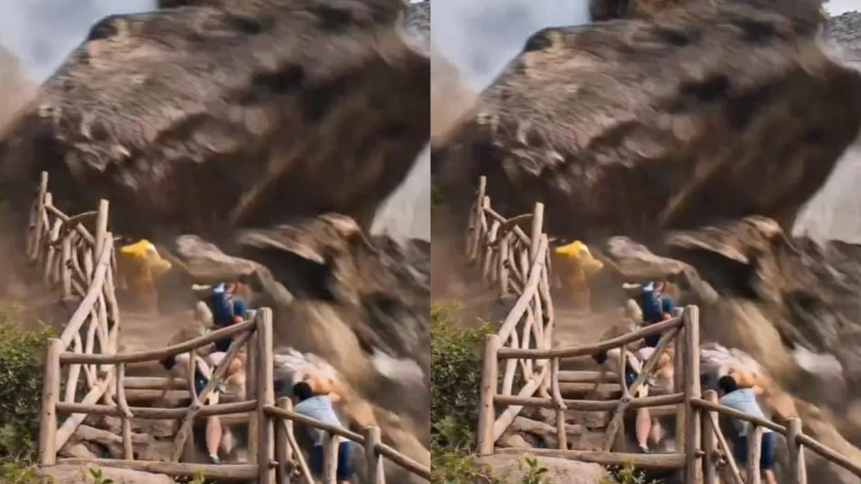 People were climbing for fun then suddenly the mountain broke and people got buried video goes viral