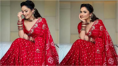 Ankita Lokhande shares stunning look in red saree flaunting her sindoor says festive energy this Ganesh Utsav
