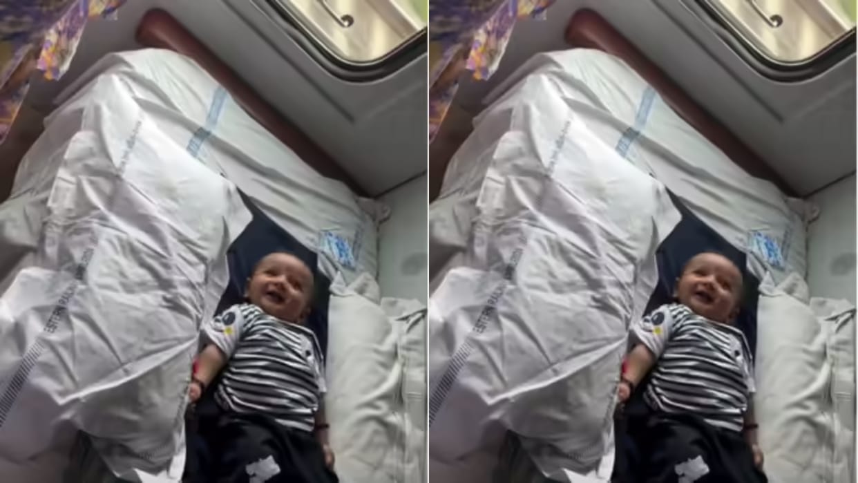 Baby was lying on mummy seat mother asked where is the ticket Video goes Viral on Internet