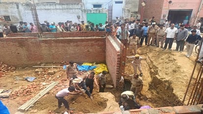 mound of soil slides into the basement
