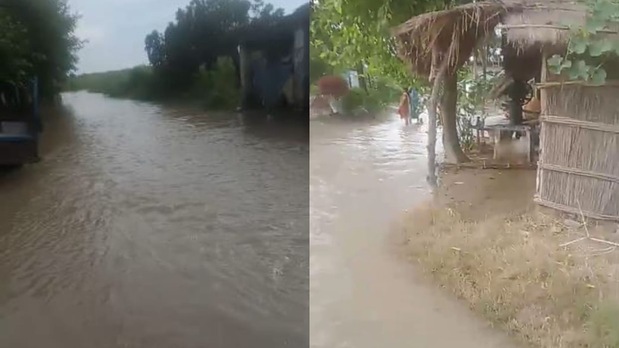Flood situation due to rising water level of Sharda river in Pilibhit
