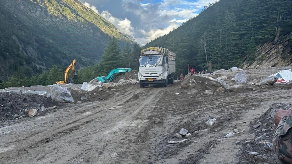 Uttarkashi: Gangotri Highway opened 25 days after Dharali disaster, road was hit by lake and debris in Harshil
