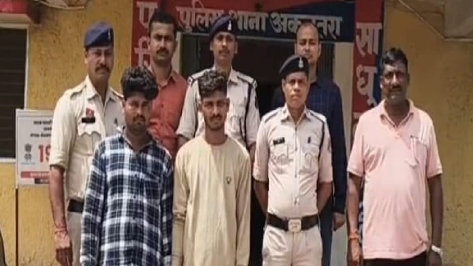 Police arrested two accused for smuggling ganja