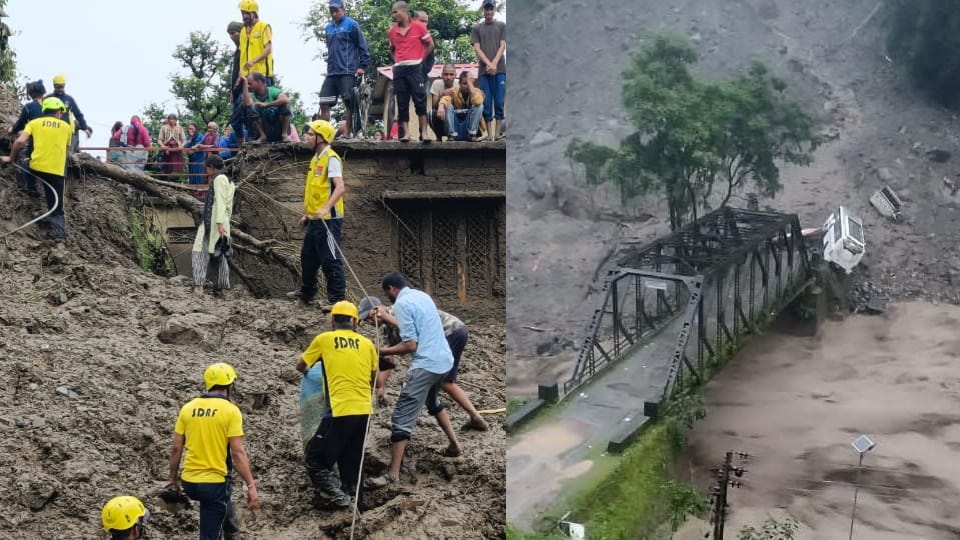 Extreme rainfall in Rudraprayag Chenagad destroyed by landslide shops and houses razed eight people Missing