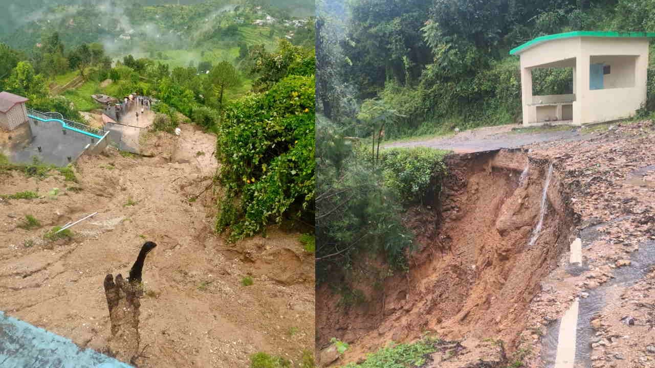 Extreme rainfall in Rudraprayag Chenagad destroyed by landslide shops and houses razed eight people Missing