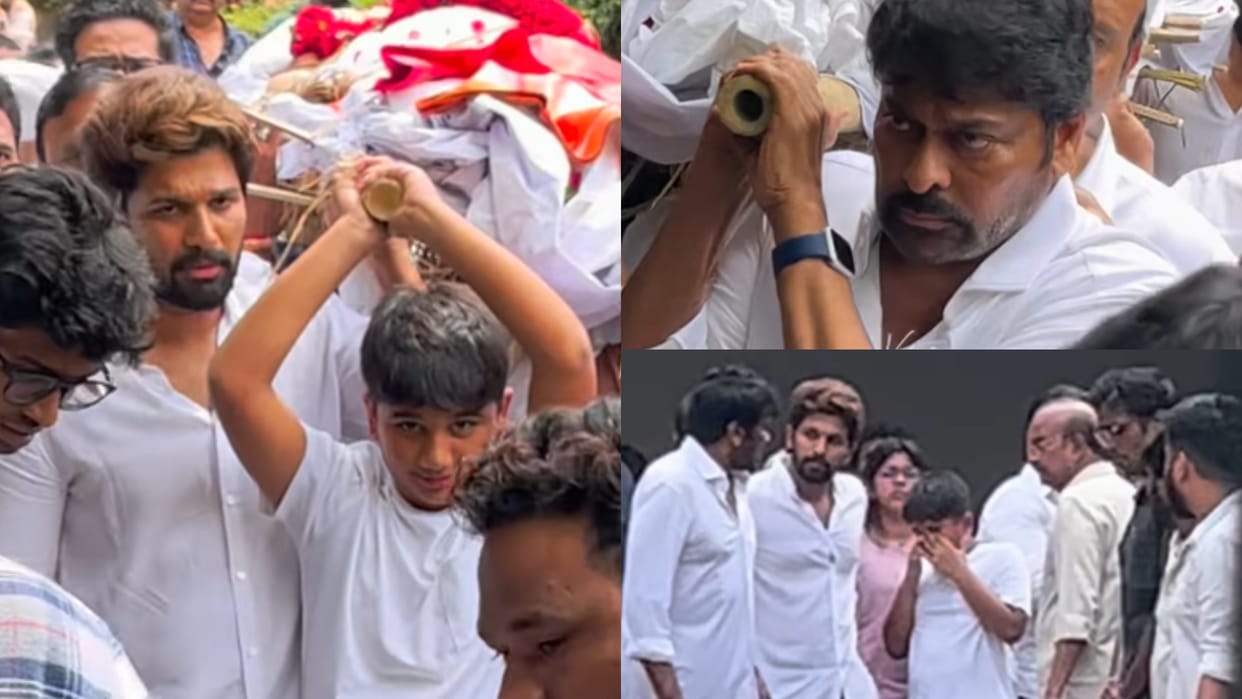 Allu Arjun Grandmother Last Rites Attend By Ram Charan and Other South Celebs