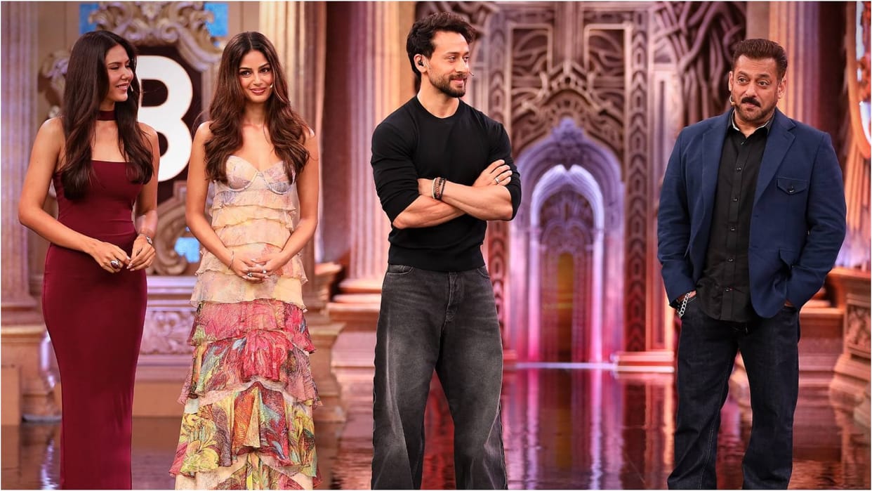 Baaghi 4 Actor Tiger Shroff at salman khan hosted show Bigg Boss 19 Weekend ka vaar episode