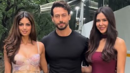 baaghi 4 star cast harnaz sandhu tiger shroff and sonam bajwa pose together before film release